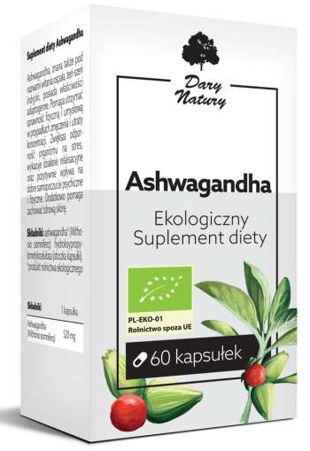 ASHWAGANDHA BIO 60 KAPSUŁEK (520 mg) - DARY NATURY