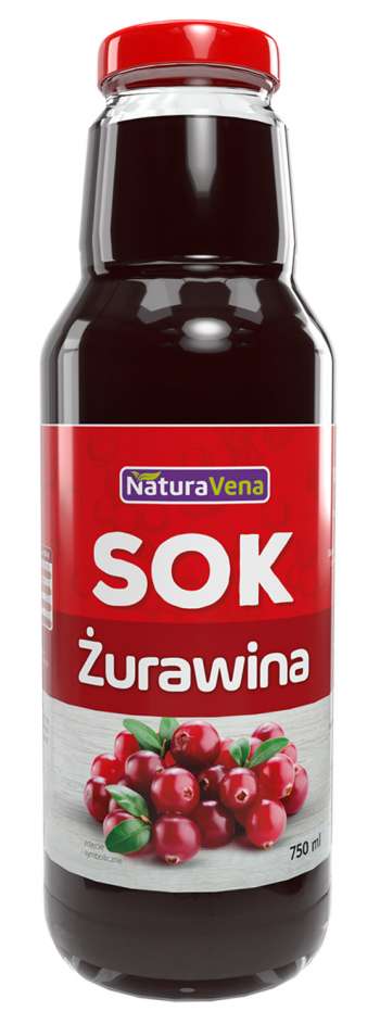 SOK Z ŻURAWINY 100 % 750 ml - NATURAVENA